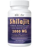 2000mg Organic Shilajit Supplement - 100% Pure Resin Capsules with 85+ Minerals & 60% Fulvic Acid - Boost Energy & Immunity - Vegetarian - Natural - 60 Count - Buy Online on GoSupps.com