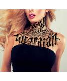 Dalin Temporary Tattoos - 2 Sheets Deep Black Large Neck Tattoos for Halloween Costumes and Parties - Buy Online on GoSupps.com