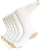 Mens Diabetic Non-Binding Crew Socks - Cushioned for Edema and Swollen Feet - White/Khaki (3 Pairs) - Buy Online on GoSupps.com