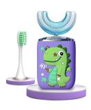 U Shape Dinosaur Kids Electric Toothbrush | 6 Modes | Soft Bristle Heads | Rechargeable & Waterproof | Ages 2-6 | Green - Buy Online on GoSupps.com