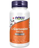 Now Foods L-Carnosine 500 mg | 50 Vegan Capsules for Antioxidant Support - Buy Online on GoSupps.com