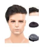 AuspiciousWig Human Hair Men's Toupee - 6x8 Inch Thin Skin Hair Replacement System in Natural Colour - Buy Online on GoSupps.com