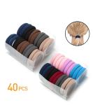 Ivylife Colored Hair Ties - 40 Cotton Elastic Bands for Thick Curly Hair | Metal-Free Women's & Girls' Ponytail Holders - Buy Online on GoSupps.com