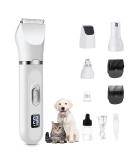 Lovcoyo Dog Clippers Safe Low Noise Dog Grooming Kit Rechargeable Cordless Quiet Dog Grooming Clippers for Cats and Other Pets Dog Clippers - White - Buy Online on GoSupps.com