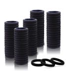 100 Pack Seamless Cotton Elastic Hair Ties for Women - No Crease, No Damage Ponytail Holders for Thick Hair (Black) - Buy Online on GoSupps.com