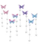 PAGOW 8pcs Glitter Long Butterfly Hair Tassel Clips - Rhinestone Bobby Pins Wedding Accessories for Women Girls Teens (Blue Purple Pink) - Buy Online on GoSupps.com