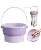 Gunyoo Makeup Brush Cleaner Mat & Bowl 3-in-1 | Air Dry Storage Tool | Violet Cosmetics Organizer - Buy Online on GoSupps.com