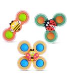 Vicloon Suction Cup Spinning Toys - 3 Silicone Baby Sensory Toys with Bite Ring for Ages 1-3 - Ideal Swimming Gifts - Buy Online on GoSupps.com