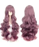 YEESHEDO 32 Ash Purple Long Wavy Curly Cosplay Wig with Bangs for Women - Heat Resistant Synthetic Wig for Party Costume Anime Halloween (Taro Purple) - Buy Online on GoSupps.com