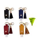 BSTCAR 30ml Liquids Squeeze Bottle with Leather Keychain Holder 5 Pack Leakproof Refillable Keychain Empty Mini Plastic Bottles Portable Lotion Container for Hand Sanitizer Essential Oil - Buy Online on GoSupps.com