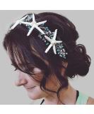 EASEDAILY Starfish Bride Wedding Hair Vine - Silver Turquoise Bridal Headpiece - Buy Online on GoSupps.com