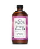 Heritage Store Organic Castor Oil 16 oz - Pure & Natural - Moisturizing & Versatile - Buy Online on GoSupps.com