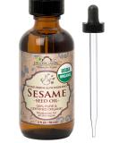 US Organic Sesame Seed Oil - 2 oz Cold Pressed, Untoasted, Unrefined Virgin in Amber Glass Bottle - Buy Online on GoSupps.com
