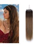 Microring Extensions - 100 Strands 0.5g Real Human Hair 40cm 2T6# Dark Brown to Light Brown Smooth & Soft Loop Hair Extensions for International Shipping - Buy Online on GoSupps.com