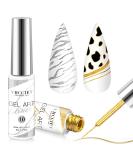 Gel Nail Polish Set - Metallic Gold & Silver Gel Liner Nail Art Kit for DIY Salon Fall/Winter Designs - Soak Off, Long Lasting - Perfect Gift for Women - 2 Pack - Buy Online on GoSupps.com