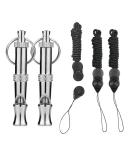 Professional Dog Whistles - Hongecb 2-Piece Stainless Steel Set | Adjustable Pitch Frequency Lock for Effective Dog Training - Buy Online on GoSupps.com