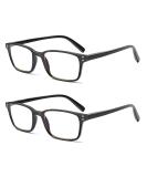Cojwis 2 Pack Blue Light Blocking Reading Glasses for Men & Women - Feather Hinge Anti-Dizzy - 2 Black 2.0x - Buy Online on GoSupps.com