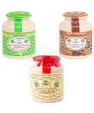 Pommery Mustard Trio with Wholegrain Honey and Green Peppercorn Mustard 250g x 3 - Buy Online on GoSupps.com