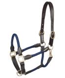 PFIFF Leather Halter Lina - Adjustable Dark Blue Halter for Ponies | Premium Quality Equestrian Gear - Buy Online on GoSupps.com