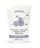 Puracy Foaming Hand Soap Refill - Lavender & Vanilla Scented - 98.6% Plant-Based - Sulfate-Free - 48 oz - Buy Online on GoSupps.com