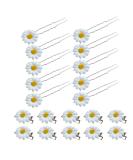 20 Pieces Daisy Hair Clips | Wedding Flower Hair Accessories | Bridal & Girl Hair Accessories (White) - Buy Online on GoSupps.com