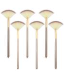 6 Piece Soft Fan Mask Brushes - Facial Mask Applicator Tools for Women | Champagne Hair Makeup Brushes - Buy Online on GoSupps.com