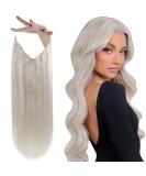 Vivien Blond Real Hair Wire Extensions - Remy #60 Platinum Blonde 55cm 50g Smooth 3-in-1 Hair Extensions - Buy Online on GoSupps.com