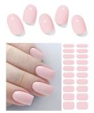 Foyute Semi Cured Gel Nail Strips 20 Pcs Soft Self-Adhesive Gel Nail Polish Wraps Sticker for Salon-Quality Manicure Set Long Lasting Easy to Apply & Remove Nail File & Wooden Stick (Barbie pink) - Buy Online on GoSupps.com