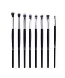 MSQ 8PCs eyeshadow make -up brush set cosmetics to apply eyes make -up eyeshadow brush set - premium eye make -up brush set - great gift idea black silver - Buy Online on GoSupps.com