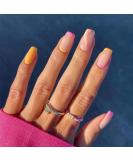 24 Pcs Swirl Square False Nails Short Rainbow French Press on Nails with Wavy Pattern Ballerina Acrylic Fake Nails Full Cover Stick on Nails 24pcs for Women and Girls 04 - Buy Online on GoSupps.com