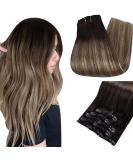 Easyouth Remy Clip in Hair Extensions - 20 Inch 70g 5Pcs Double Weft Ombre Human Hair Extensions - Buy Online on GoSupps.com