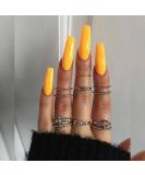 Brishow Long Ballerina False Nails - Pure Color Acrylic Press-On Full Cover Nails (Yellow) - 24 Pieces for Women & Girls - Buy Online on GoSupps.com