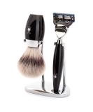 M HLE Kosmo Black 3-Piece Silvertip Fibre Razor Set Premium 5-Blade Shaving Kit for a Luxurious Grooming Experience | International Shipping Available - Buy Online on GoSupps.com