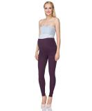 Softsail Maternity Leggings - High Waisted Cotton Pants with Belly Support | Over Bump Stretchy Maternity Clothes for Pregnancy - Plum - Buy Online on GoSupps.com