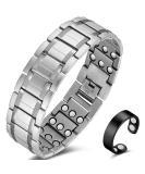 Cigmag Lymphatic Drainage Magnetic Bracelet for Men - Ultra Strength Titanium Steel with Adjustable Tool & Gift Box (Silver) - Buy Online on GoSupps.com