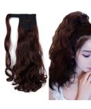 iLUU Wrap Around Ponytail Synthetic Hair Extensions Comb Clip in Long Curly Wavy Pony Tail for Women 100g Thick Soft One Piece Hairpiece - 18 inch Auburn Brown #33 Hair Extension #33-auburn brown - Buy Online on GoSupps.com