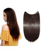 Silk-Co Hair Extensions - Dark Brown 50cm Invisible Cord & Rubber Band Smooth Synthetic Hair Sealing for Women - Buy Online on GoSupps.com