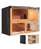 Gicov 4ft Waterproof Rabbit Hutch Cover - Double Decker Cage Protector for Winter Outdoor Use - Buy Online on GoSupps.com