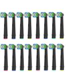 16 Precision Brush Heads for Oral B Electric Toothbrushes - Black | International Shipping Available - Buy Online on GoSupps.com