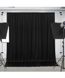 Wrinkle Free Black Backdrop Curtain Panels - Set of 2 Panels, 10ft x 10ft - Perfect for Photography, Weddings, Parties - Polyester Drapes for Home Decor - Buy Online on GoSupps.com