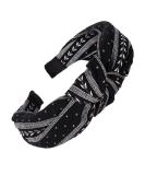 Amorar Vintage Hair Headband for Women - Fabric Turban Hairband with Knot - Wide Hair Accessories for Yoga - Black - Buy Online on GoSupps.com
