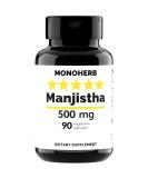 MONOHERB Manjistha 500mg - 90 Vegetarian Capsules - Premium Rubia Cordifolia Extract - Buy Online on GoSupps.com