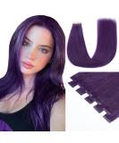 Hotlulana Purple Tape Extensions - 100% Real Hair 20 Inch Invisible Weft 10 Piece Soft & Natural - Buy Online on GoSupps.com