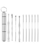 10PCS Stainless Steel Ear Wax Removal Kit with Storage Bucket - Easy to Clean Portable and User-Friendly Ear Cleaning Tools for Adults Men Women (Silvery) - Buy Online on GoSupps.com