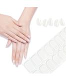 Semi Cured Gel Nails Strips - 20 Stickers Nude Nail Wraps Soft Self -Adhesive Gel Nail Stickers Long Lasting for Nails French Tip Manicure Nail Wraps UV/LED Lamp Required Clear - Buy Online on GoSupps.com