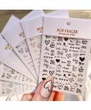6 Sheets Heart Nail Art Stickers - 3D Self-Adhesive Valentine's Day Decals for Manicure Decoration - Buy Online on GoSupps.com
