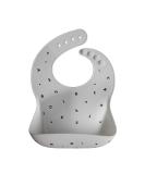 Mushie Baby Silicone Bib | Waterproof Easy Wipe Feeding Bibs with Adjustable Fit and Deep Pockets | BPA-Free White Letters - Buy Online on GoSupps.com