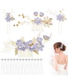 Buy Kleemeiero 22pc Wedding Hair Jewelry - Blue Bridal Crown & Floral Hair Accessories for Women & Girls - Buy Online on GoSupps.com