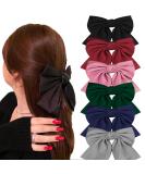 6 Pack Big Hair Bows for Women & Girls - Satin Ribbon Barrettes Hair Clips Set - Buy Online on GoSupps.com