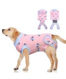 Recreational Suit for Dogs | Postoperative Wound Protection & Anti-Licking Clothing | Rosa Kaktus Size L - Buy Online on GoSupps.com